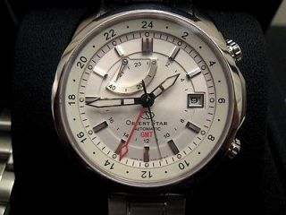ORIENT STAR STAR SEEKER AUTOMATIC POWER RESERVE GMT WHITE DIAL WATCH 