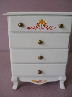 dollhouse miniature white wooden drawers for doll furniture bargain 