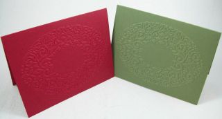 Stampin Up HOLIDAY FRAME Embossed Greeting Cards 10 Pk Color Families 