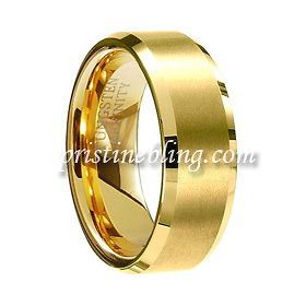 14k Gold Tungsten Carbide Wedding Band Ring Mens Jewelry Classic 8mm 