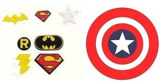 GLOSSY Mego Emblems for Batman, Robin Superman Captain America 
