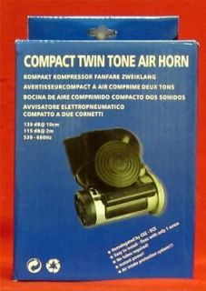 nautilus compact twin tone air horn 12v 139db in black