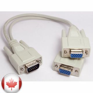   to 2 vga dh15 y splitter adapter cable from canada time left $ 3 03 0