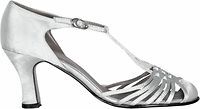 Adult Womens Silver 20s Style Strap Shoes Halloween Costume Small 