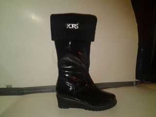 michael kors girls patent leather boot black size 2