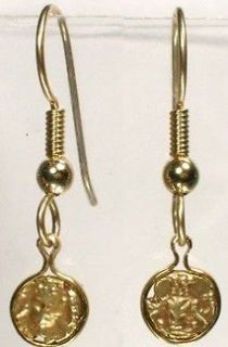 exquisite 17thc mysore india 21kt gold fanam earrings time left
