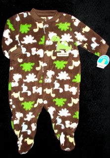   Boys size Preemie & 0 3 months Dinosaurs 1 pc shoe footy pajamas