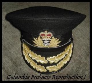 ROYAL NAVY ADMIRAL OFFICER BLACK HAT CAP NEW Size 57, 58, 59, 60, 61 
