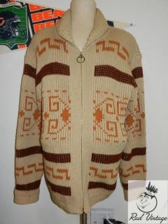 Vintage Pendleton Lebowski Dude Wool Cowichan Cardigan Sweater XL Rare 