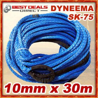 New Dyneema Winch Rope Sk75 Synthetic Cable 10mm x 30m 4WD Recovery 