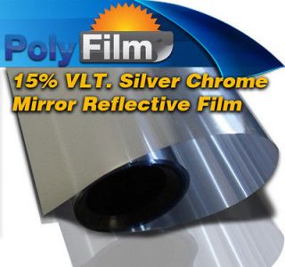 15% Silver Chrome Mirror Reflective Window Film 76cm x 6m Roll Glass 