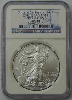   NGC MS70 Early Release Struck at San Francisco American Silver Eagle