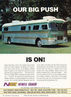 1971 Newell Coach Camper Motorhome   Classic Vintage Advertisement Ad 