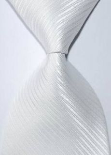 New Classic Solid Color Stripes JACQUARD WOVEN Silk Mens Tie Necktie