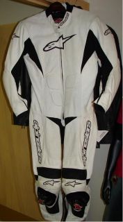   SP 1 SP1 White Black One Piece Race Track Leather Suit US 40 Euro 50