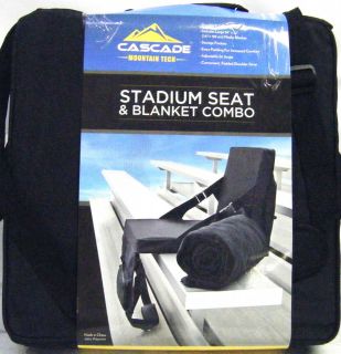 Cascade Mountain Tech Stadium Seat & Blanket Combo   Black