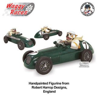 Bulldog Waggy Races British Racing Green Robert Harrop Dog Figurine 