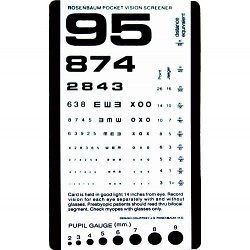 snellen plastic eye test chart matte new pocket size  5 25 