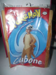   CUBONE Ages 4 to 6 Pokemon Costume Boys Kids Childs 4T 5 5x 6x card