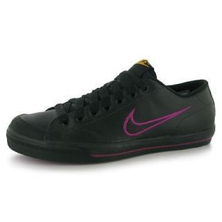 ladies nike capri leather trainers shoes black pink