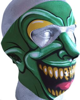 green goblin neoprene motorcycle face mask biker trike time left