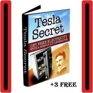 Nikola Tesla Generator Coil Secret Blueprints E Book * FREE POWER 