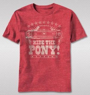   Pony Vintage Fade Look Classic Muscle Car Adult T shirt top tee