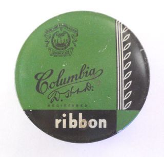 Vintage COLUMBIA Typewriter Ribbon Tin for UNDERWOOD Small Size 2 1/4 