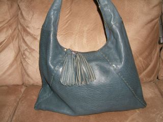 Sigrid Olsen Slate Blue Soft Lamb Leather Hobo Shoulder Handbag   17 