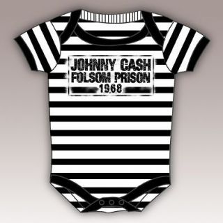 johnny cash baby romper shirt folsom prison licensed new