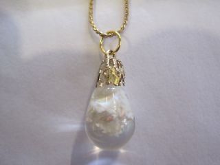 Newly listed Genuine Floating Opal Teardrop Pendant w/ Gold Chain