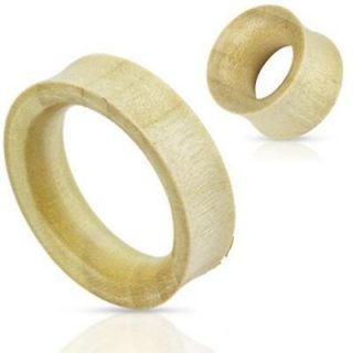 Pair (2) Crocodile Wood Double Flare Hollow Ear Plugs Tunnels Size 6g 