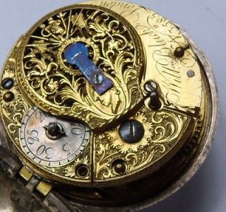   antique silver triple case Verge Fusee watch by William Bluck.Ottoman