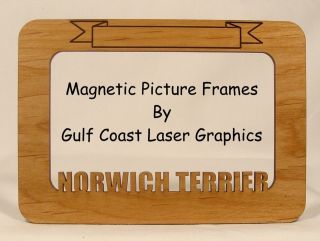 Norwich Terrier Dog Engraved Personalized Magnet Picture Frame