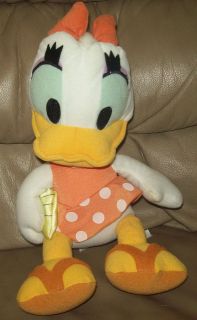 Disney Sega 12 Plush Daisy Duck in Orange Polka Dotted Bathing Suit