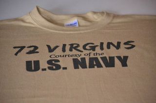 US Navy 72 Virgins Military navy seals usn 6 team mens tan 9/11 USA t 