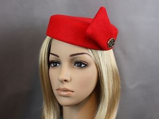 Red Stewardess Pill Box Party Hat or Pan Am Costume, other colors too