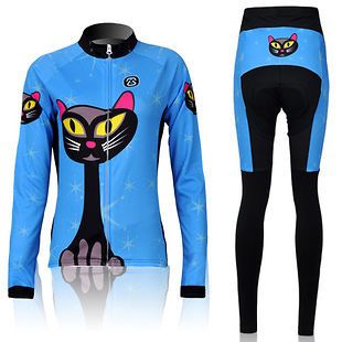 New Cat Women Cycling Jersey+Bib Shorts Sport Clothes Bicycle Clothing 