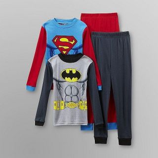 New Batman OR Superman 2 Piece Pajama Set 4 6 8 10 Long Sleeve 