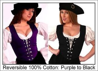 renaissance medieval pirate wench witch costume purple corset bodice #