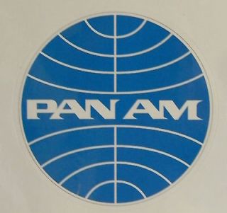 30 PCS PAN AM ( PAN AMERICAN AIRWAYS )LARGE  BLUE GLOBE STICKERS 2.5 