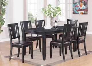 7PC RECTANGULAR DINETTE DINING SET TABLE 36x60 w/ 6 LEATHER SEAT CHAIR 