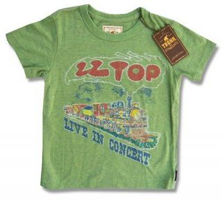 ZZ TOP & TRUNK LTD DESIGNER LIVE IN CONCERT GREEN T SHIRT NWT KIDS 7 
