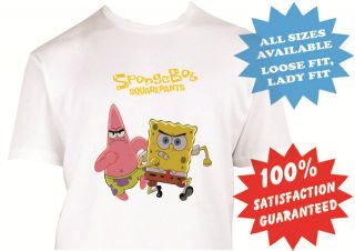 spongebob squarepants and patrick mens womens T Shirt New White Custom 