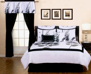 floral comforter set window curtain black white queen time left