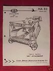 1958 gehl ha 83 hay attachment instructions parts list time