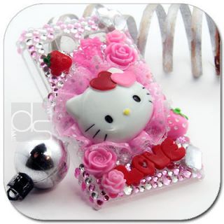 Hello Kitty 3D Bling Hard Skin Case Back Cover For T mobile HTC 