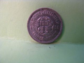 1938 three pence great britain silver coin high grade returns