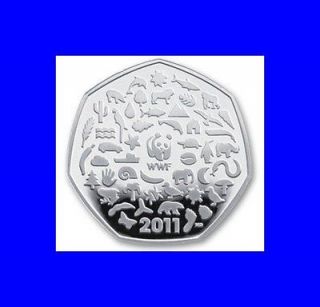   British Fifty Pence Coin, WWF, World Wildlife Fund, 50p Coin
