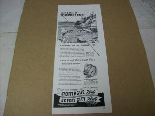 1947 Ocean City Plymouth Fly Reel & Montague Rod Advertisement 